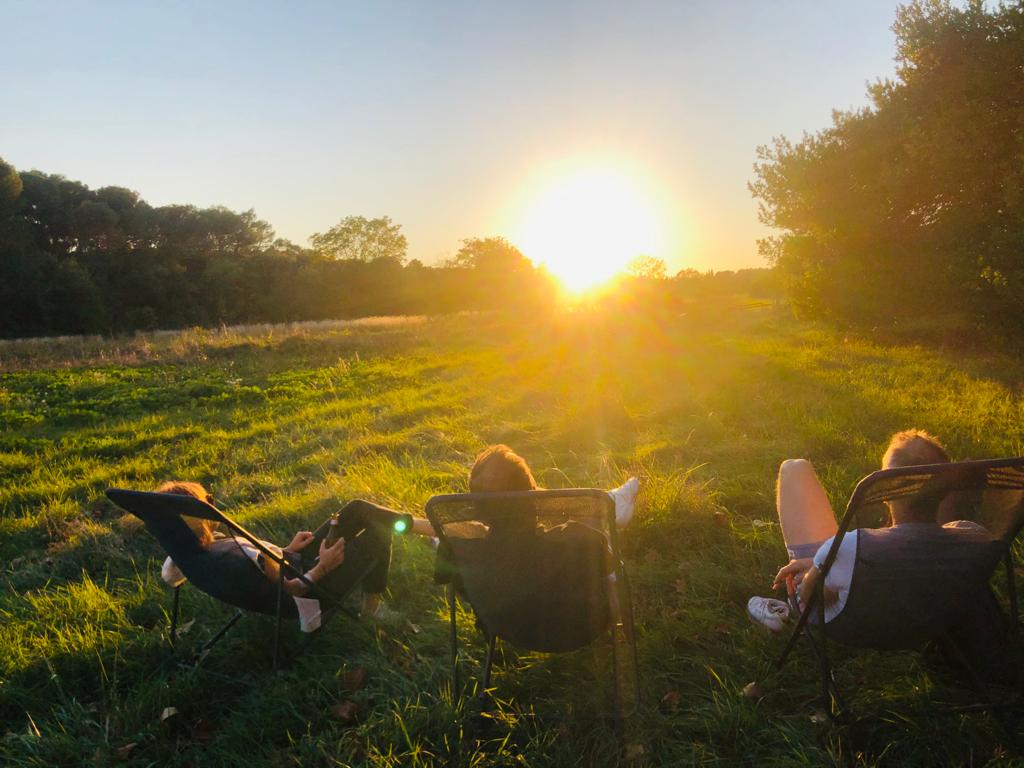 Coucher de soleil à l'Oasis Fontmarie